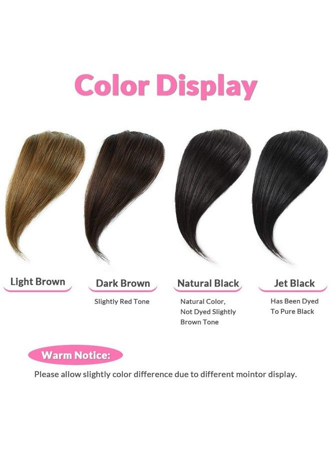 DSOAR Side Bangs Clip In Bangs Real Human Hair Bang Natural Clip On Side Bang Straight Fringe Hair Extension(Natural Black) - Image 4