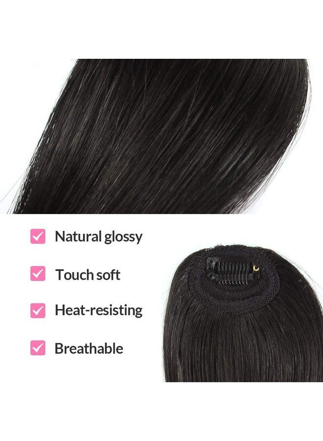 DSOAR Side Bangs Clip In Bangs Real Human Hair Bang Natural Clip On Side Bang Straight Fringe Hair Extension(Natural Black) - Image 3