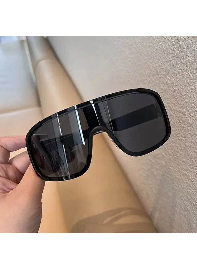 نظارات شمسية unisex للرياضات في الهواء الطلق إطار أسود عدسات رمادية للدراجات والمشي لمسافات طويلة والتزلج - Image 1