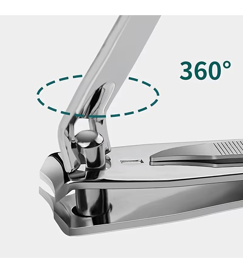 Silvery Foldable Large Alloy Nail Clipper With 2mm To 5mm Jaw Opening Straight Blade - Image 2