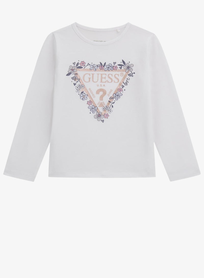 GUESS Kids Slogan Crew neck T-Shirt - Image 1