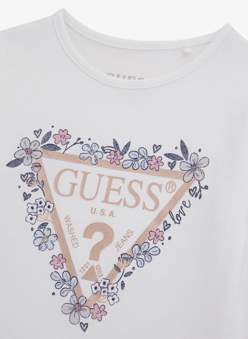 GUESS Kids Slogan Crew neck T-Shirt - Image 3