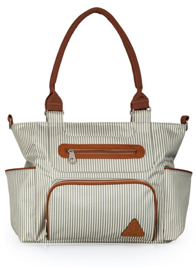 Set Of 6 Diaper Bag With Hooks And Nappy Changing Mat - Ivory White - Image 4