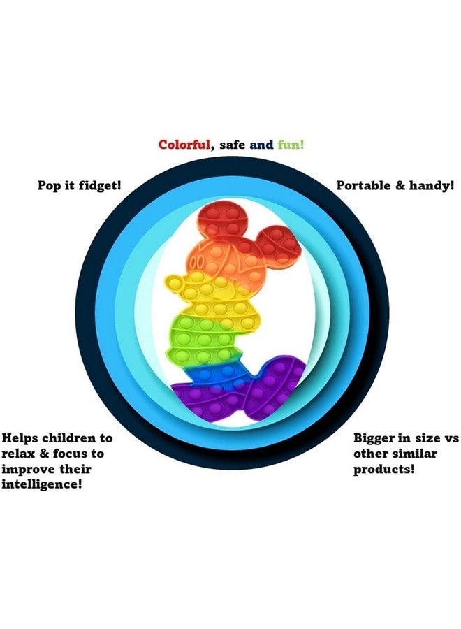 SAMVARDHAN Pop It Fidget Toys - Sensory Toys for Kids Unicorn Gift Set/Pop it Unicorn Fidget Toy Mickey Mouse Rainbow - Image 5