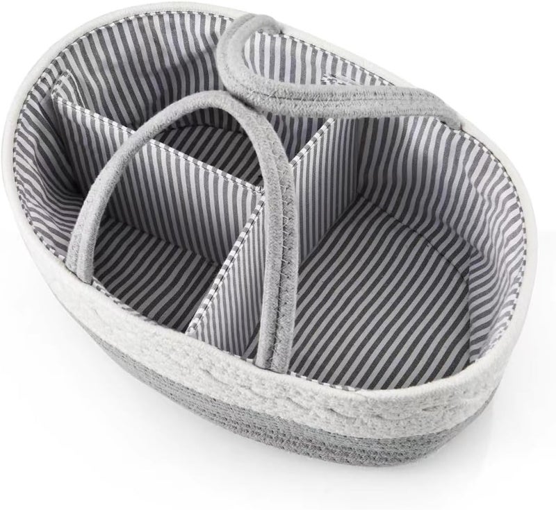 PandaEar Baby Diaper Caddy Organizer for Boys Girls Portable Baby Diaper Basket Travel Cotton Rope Diaper Caddy Change Organizer for Baby Shower Gifts Newborn Infants - Image 5