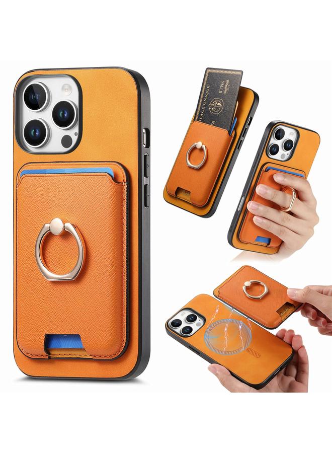 Zaboon Case For iPhone 12 Pro Max Retro Cross Leather Card Bag MagSafe Phone Case - Image 1