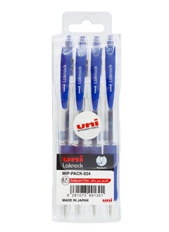 Uniball 4-Piece Laknock Ballpoint Pen 0.7mm Tip Blue Ink  - Image 1