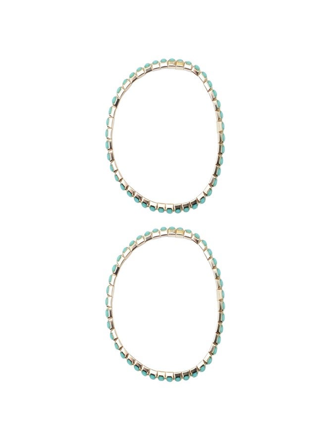 SALTY Anti Tarnish Set of 4 Seaglass Stack Bracelets for Women | Fancy Jewellery Gifts | Hand Band | Latest Fashion Accessories for Girls | Minimal Jewelry Design | Ideal for Gifting | Gift for Diwali, Christmas, Marriage, Birthday - Image 5
