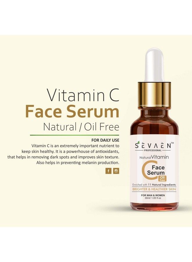 SEVAEN Vitamin C Face Serum Enrich With 11 Natural Ingredients (Herbal) (Pack Of 2) For All - Image 5