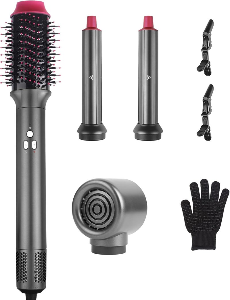 Generic Hair Dryer Brush Set 4-in-1, Multi Air Styler for Fast Drying & Styling, Ionic High-Speed Hair Styler for Curling, Volumizing, Straightening, Air Styler Blow Dryer Brush with Auto Wrap Curling Wand 