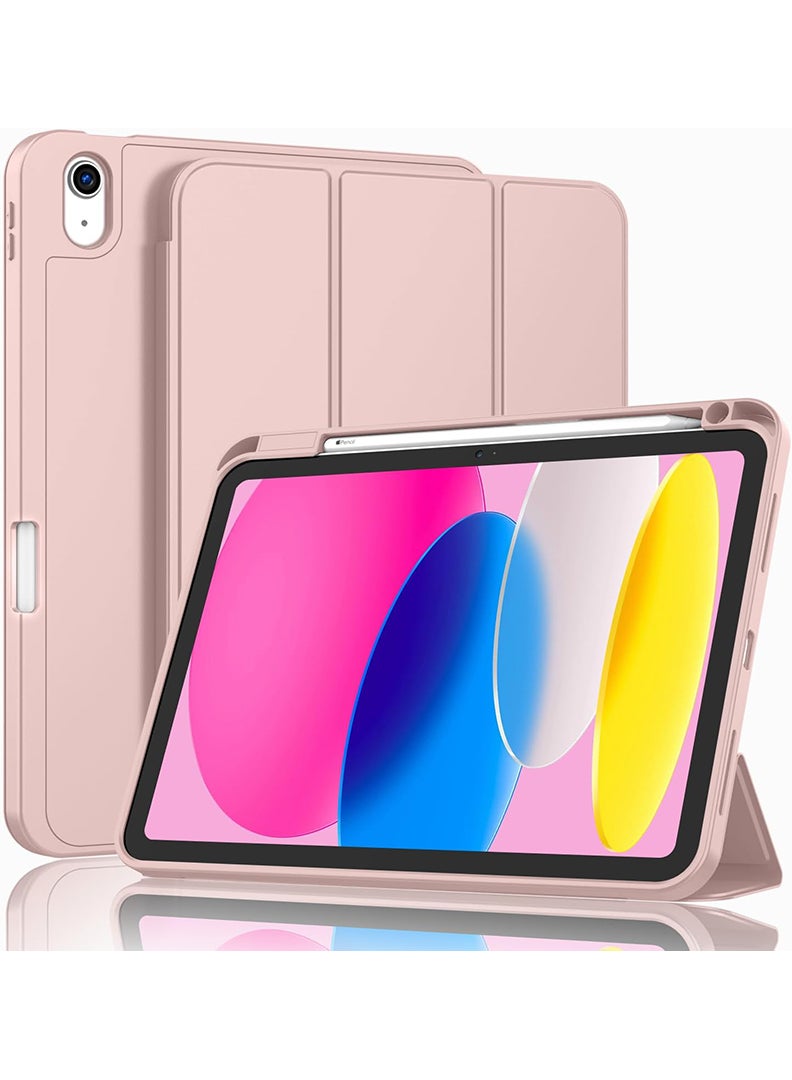 Theodor Case Compatible with iPad (A16) 11th Gen 11 Inch 2025/10th Gen 10.9 Inch 2022 Smart Case with Pencil Holder, Protective Case with Soft TPU Back, Auto Sleep/Wake Cover, Rose Gold - Image 1