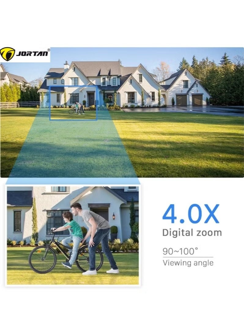 JORTAN 8MP Solar WiFi Outdoor PTZ Security Camera | 360° Pan Tilt Wireless CCTV Camera with Motion Detection 2-Way Audio Color Night Vision IP66 Waterproof 10800mAh Battery for Home Farm Garage Outdoor Surveillance - Image 4