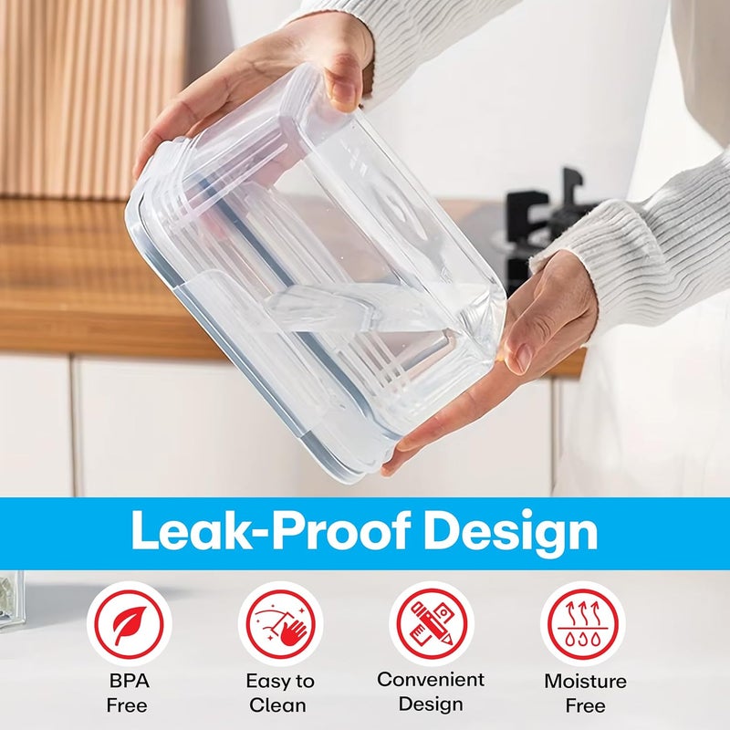 PRIME PICK Fridge Storage Boxes with Lids Set of 3 White Transparent FoodGrade Airtight Containers with Removable Drain Baskets for Vegetables Fruits Everyday Kitchen Storage - Image 3