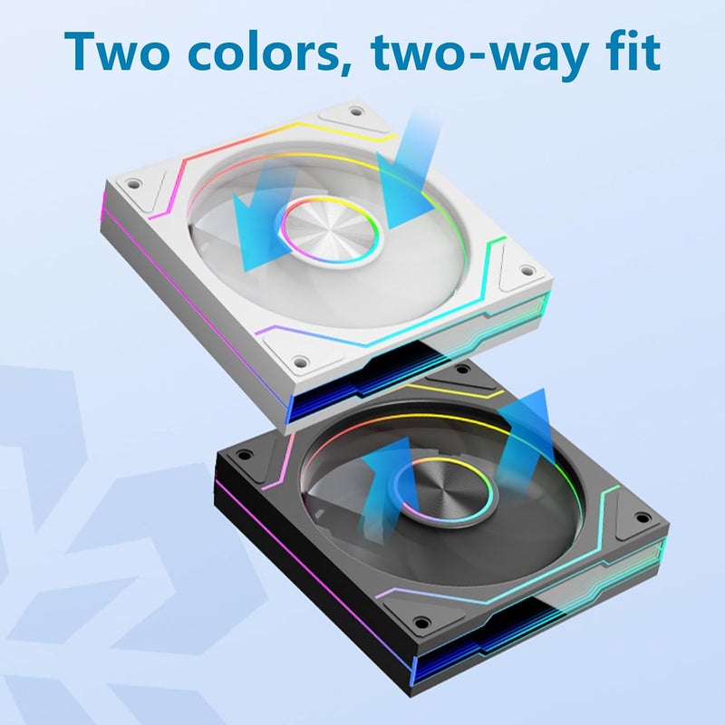 120mm ARGB Infinitys Mirroring Cooling Fan, High Airflows and Pressure for Enhances Chassis and CPU Coolers Computer Case Fan - Image 2