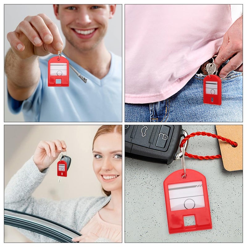 35 Pcs Plastic Key Tags with Rings for Organization and Identification in Office Home Use - Image 4