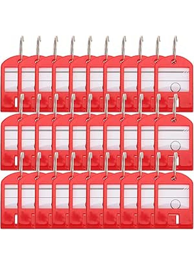 35 Pcs Plastic Key Tags with Rings for Organization and Identification in Office Home Use - Image 1