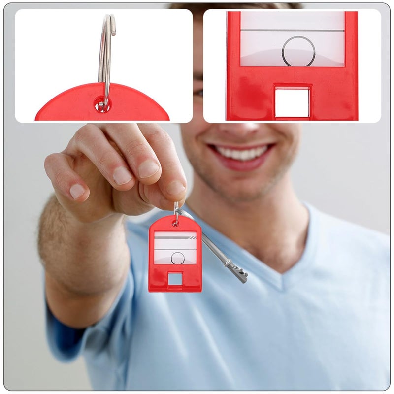 35 Pcs Plastic Key Tags with Rings for Organization and Identification in Office Home Use - Image 5