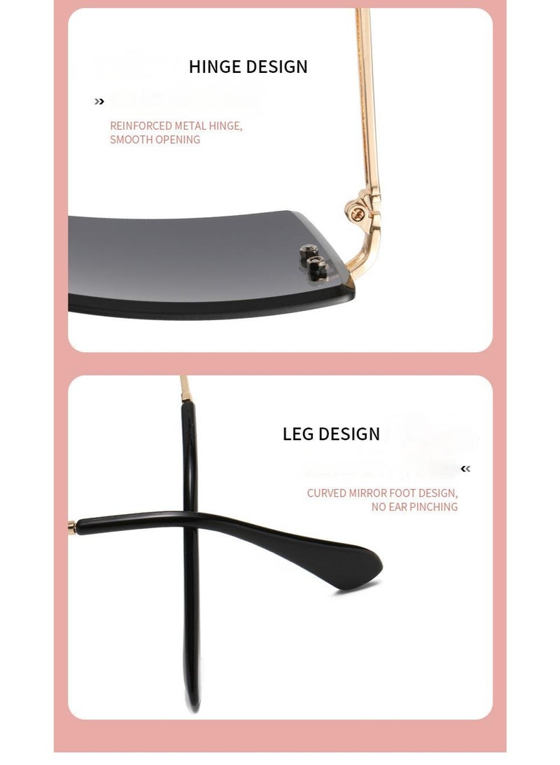 Veil New Rimless Fashion Trend Sunglasses Personalized Sunglasses UV Protection Unisex - Image 5