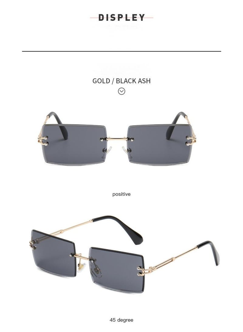 Veil New Rimless Fashion Trend Sunglasses Personalized Sunglasses UV Protection Unisex - Image 4