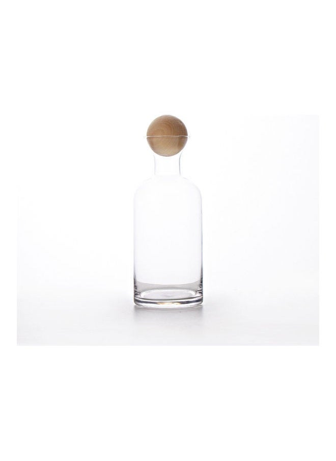 Shuer Retro Nordic Glass Straight Pot With Wooden Stopper Clear 10x10x24.5cm  - Image 5