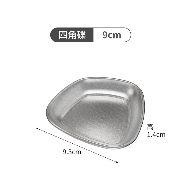 304 Stainless Steel Distressed Retro Style Tableware Industrial Style Bowl Plate Fork Spoon Chopsticks Snowflake Gray Outdoor Set - Image 1