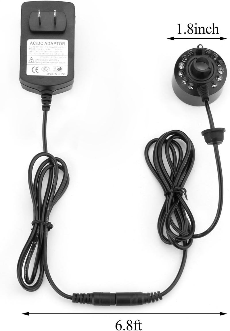 AGPtek Mist Maker Fogger Water Fountain Pond Fog Machine Atomizer Air Humidifier with 12 LED Light Color Change for Office Home Room Car, Black - Image 3