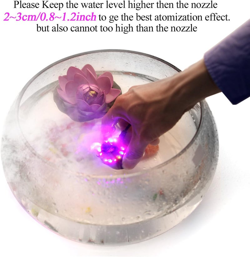 AGPtek Mist Maker Fogger Water Fountain Pond Fog Machine Atomizer Air Humidifier with 12 LED Light Color Change for Office Home Room Car, Black - Image 5