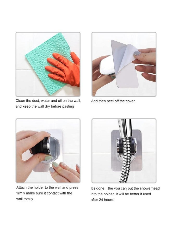 TCOTBE TCOTBE 2 Pieces Removable Shower Head Holder Adjustable Handheld Shower Head Holder Strong Shower Head Holder Suction Punch-Free Drill Free Adhesive Suction Cup Shower Wand Shower Hose Holder - Image 3