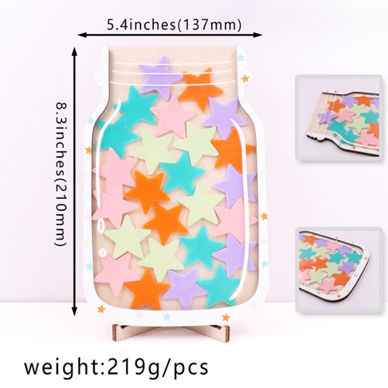 Customized Moon Star Reward Jar for Kids Star style 5 colors/25 stars 
