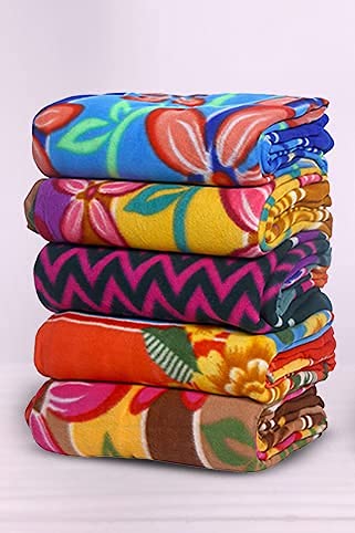 Goyal's Printed Fleece Double Bed All Season Blanket/Comforter/Dohar 250TC - Pack of 5 (87x85 Inch, Floral), - Image 5