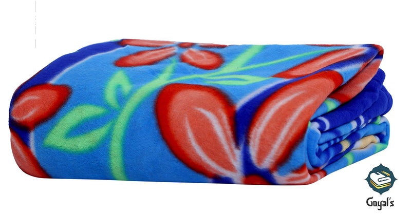 Goyal's Printed Fleece Double Bed All Season Blanket/Comforter/Dohar 250TC - Pack of 5 (87x85 Inch, Floral), - Image 4