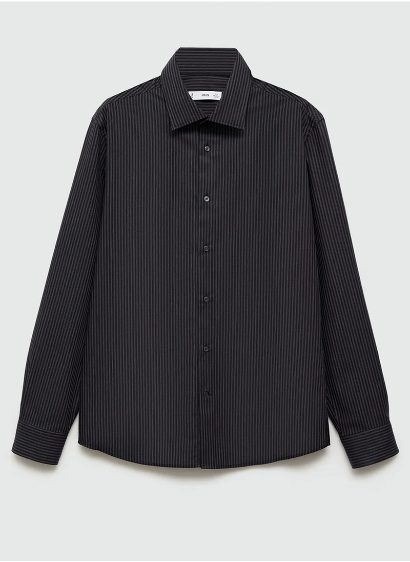 مانجو مان Slim-Fit Cotton Pinstripe Shirt