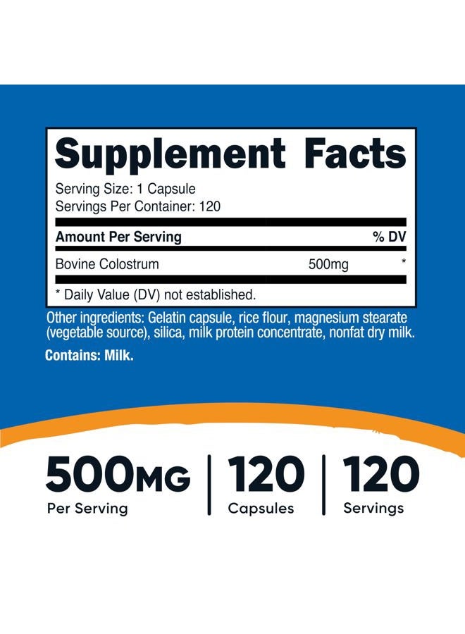 Nutricost Colostrum 500mg, 120 Capsules - Gluten Free & Non-GMO - Image 2