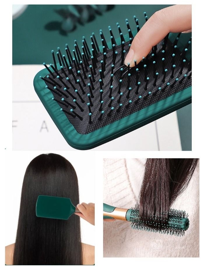 ANSELF 3-Piece Hair Brush Comb Set  Scalp Massage Comb Set Hair Brush with Wide Tooth Comb and Grooming Comb  for Women Men and Kids Reduce Frizz and Massage Scalp  - Image 3