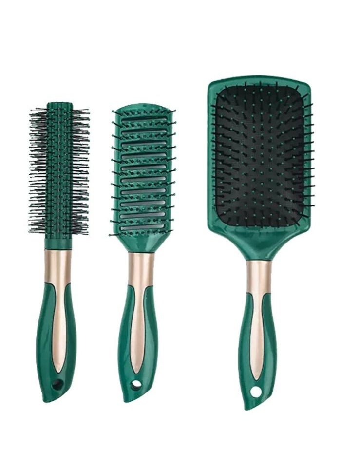ANSELF 3-Piece Hair Brush Comb Set  Scalp Massage Comb Set Hair Brush with Wide Tooth Comb and Grooming Comb  for Women Men and Kids Reduce Frizz and Massage Scalp  - Image 1