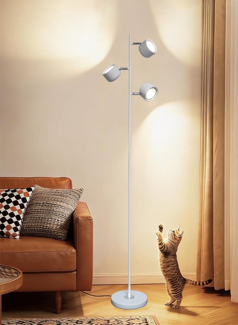 LED Tree Floor Lamp, Dimmable Modern Floor Light with 3 Color Temperature, Remote & Touch Control, 1 Hour Timer, 3 Rotating Standing Lamp for Reading Living Room Bedroom Office, White - Image 2