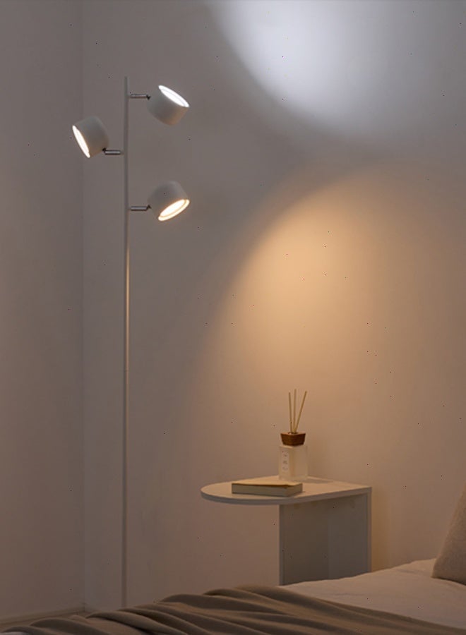 مصباح أرضي LED على شكل شجرة، إضاءة عصرية قابلة للتعتيم مع 3 درجات حرارة لونية، تحكم عن بعد وباللمس، مؤقت لمدة ساعة، مصباح قائم بـ 3 رؤوس دوارة للغرف والمكاتب، أبيض - Image 3