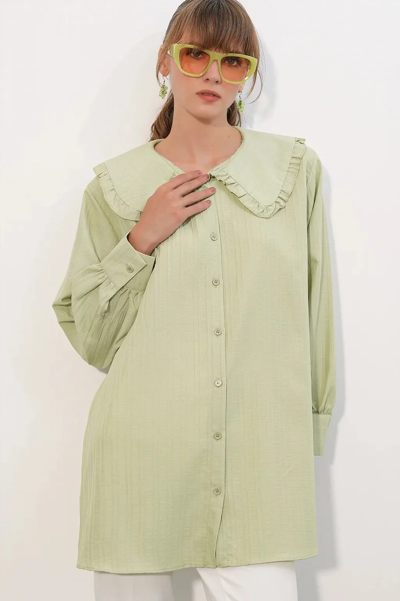بيغ دارت BDART Long-sleeve Textured Shirt With Baby Collar