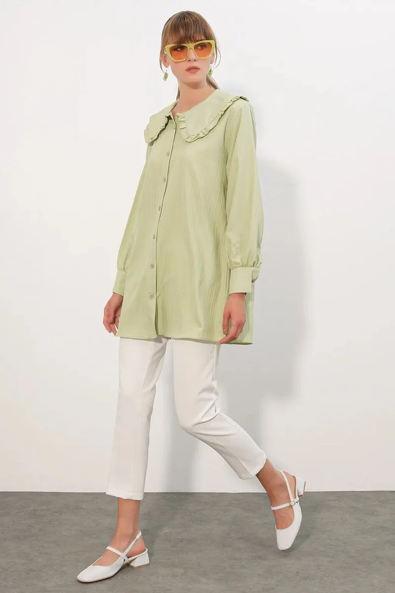 بيغ دارت BDART Long-sleeve Textured Shirt With Baby Collar