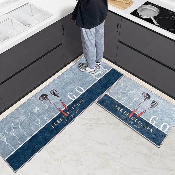 KITCHEN MAT||MACHINE WASHABLE NON-SLIP BATH MAT||DOORMAT KITCHEN WASHABLE, PRINTED, DESIGNER, FOR FLOOR, KITCHEN, ROOM (MULTI COLOR)(PACK OF 1 SET).