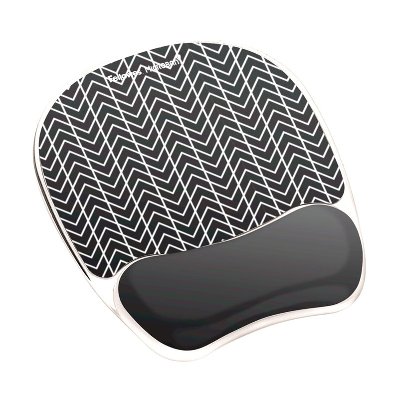 Fellowes Photo Gel Mouse Pad Wrist Rest with MICROBAN - Black Chevron (9549901) - Image 1