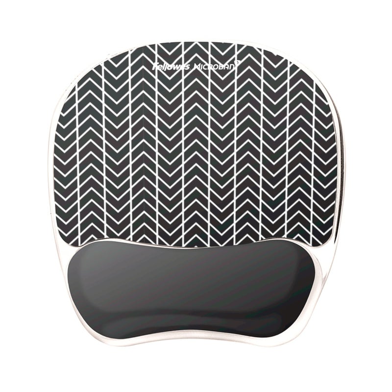 Fellowes Photo Gel Mouse Pad Wrist Rest with MICROBAN - Black Chevron (9549901) - Image 2