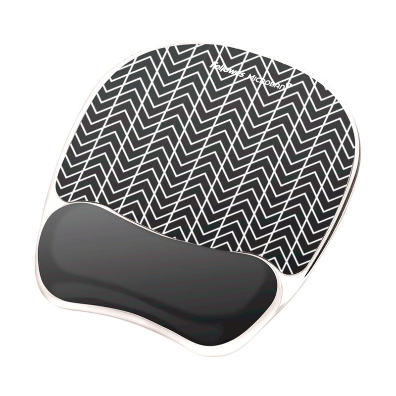 Fellowes Photo Gel Mouse Pad Wrist Rest with MICROBAN - Black Chevron (9549901) - Image 3