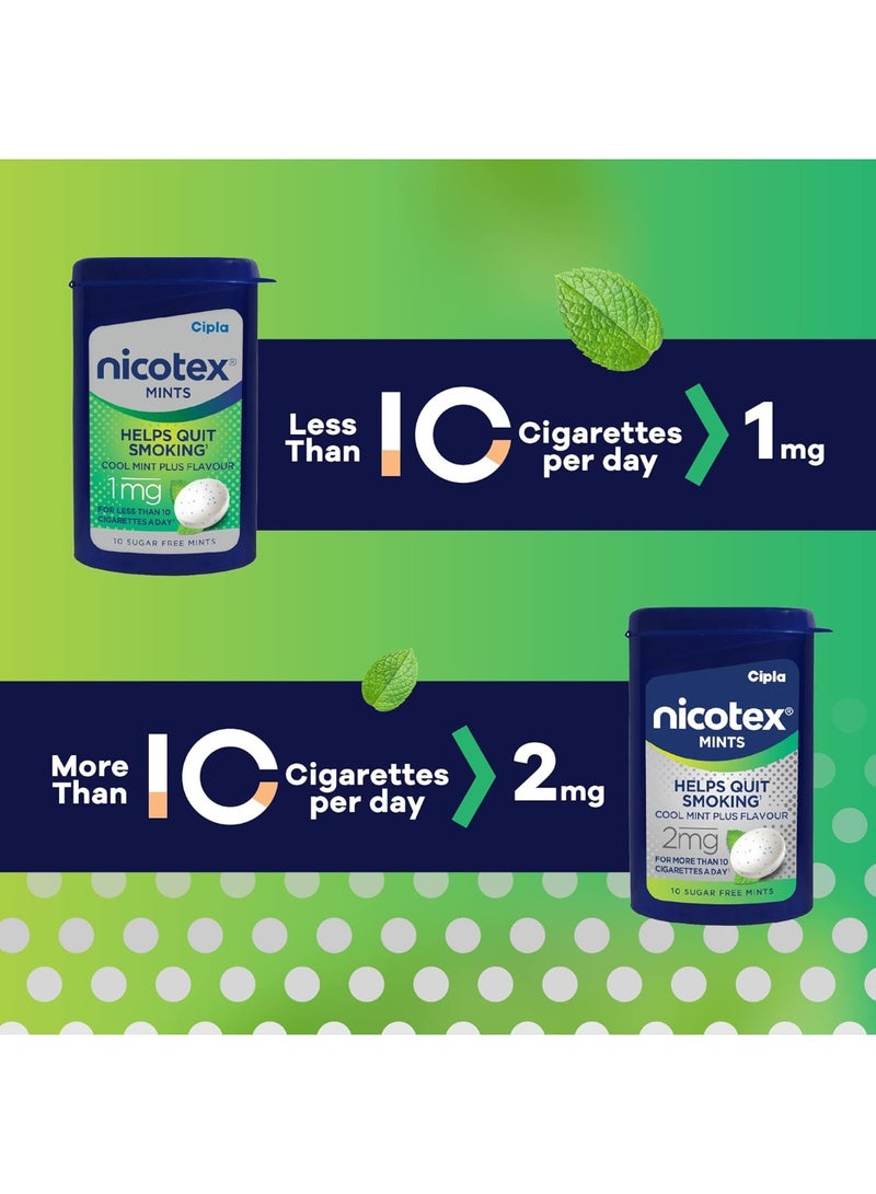 Cipla Nicotex Mints | Nicotine 1mg Lozenges (240 Pcs) | Helps Quit Smoking | Sugar Free | Cool Mint Plus Flavour (10 * 24 Pcs) - Image 2