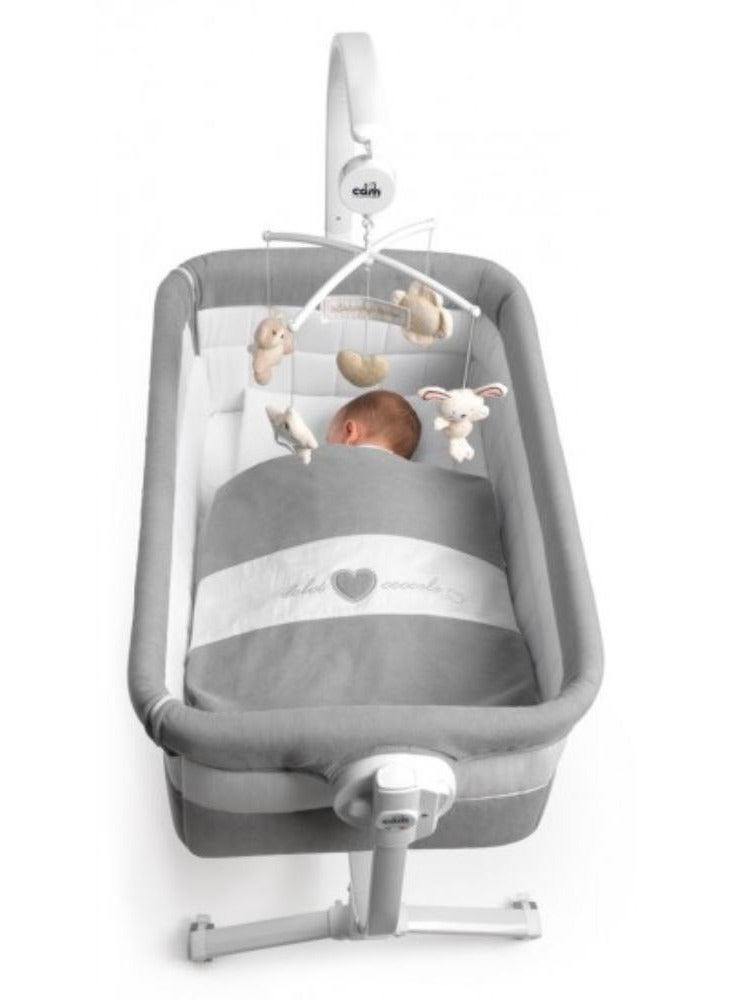 Cam مهد سرير Cullami Co، رمادي داكن، صنع في إيطاليا مع وظيفة النوم المشترك، مناسب لكل سرير، سرير أطفال محمول وقابل للتحويل مع ناموسية، سرير أطفال، قماش ناعم - Image 5