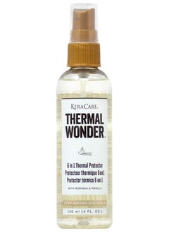KeraCare Thermal Wonder 6 in One Thermal Protector - 4 oz - With Moringa and Marula for Moisture - Heat Protector - Leave In Conditioner - Easier Detangling