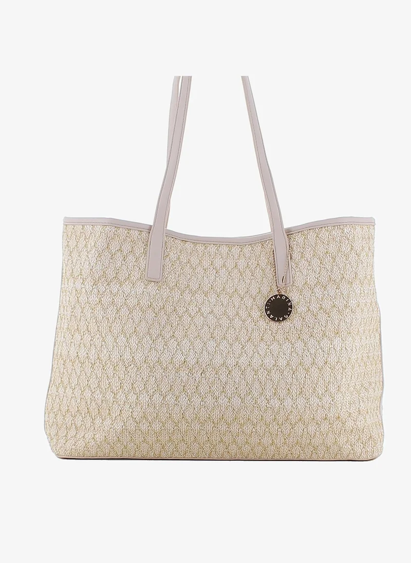 Marina Galanti Marina Galanti Atzara Quilted Fabric Shopper Bag - Beige