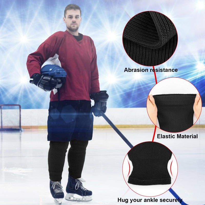 Chicingyou 2 Pairs 24 Inch Knit Hockey Socks Solid Color Practice Ice Hockey Socks for Men, Youth and Adult Sizes, Thick and Durable (Black, Navy Blue) - Image 3