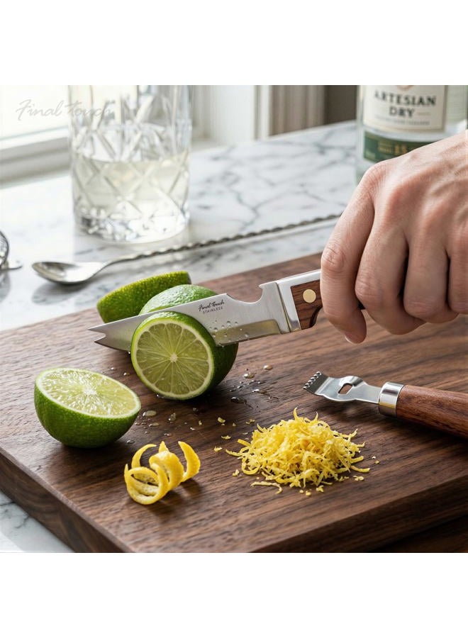 Final Touch Bartender's Bar Knife & Zester Set - Image 2