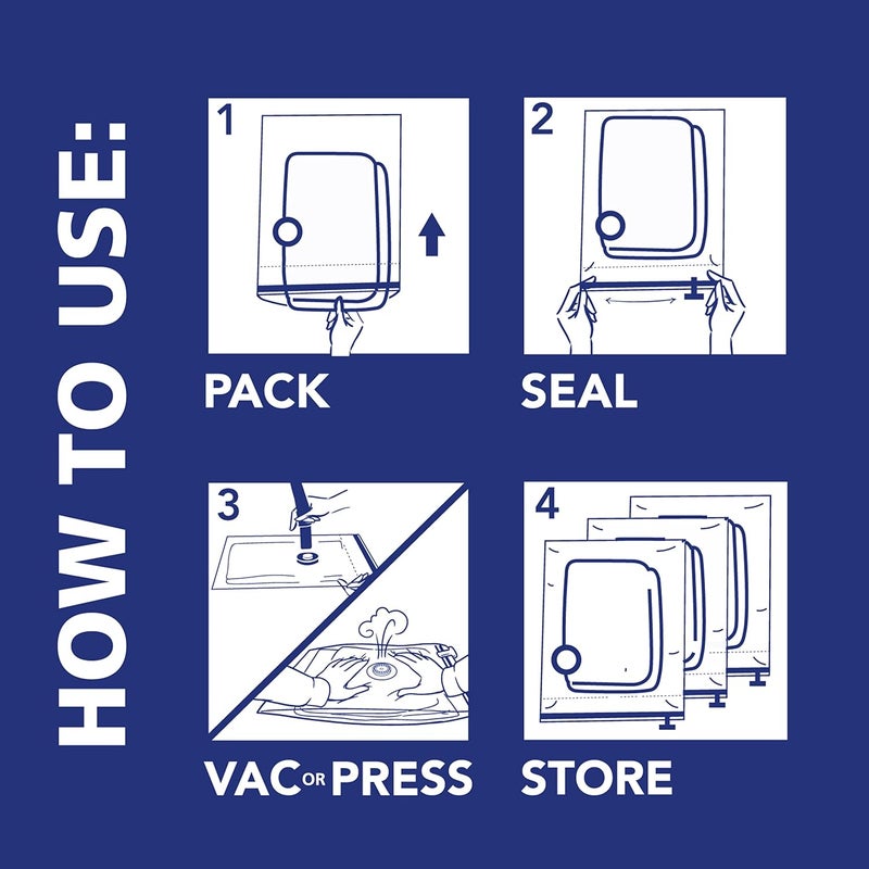 Shrink-Pak Hefty – 3 Jumbo Vacuum Seal Storage Bags – Space Saver Bags for Clothing, Pillows, Towels, or Blankets, 3 x XXL Bags - Image 5